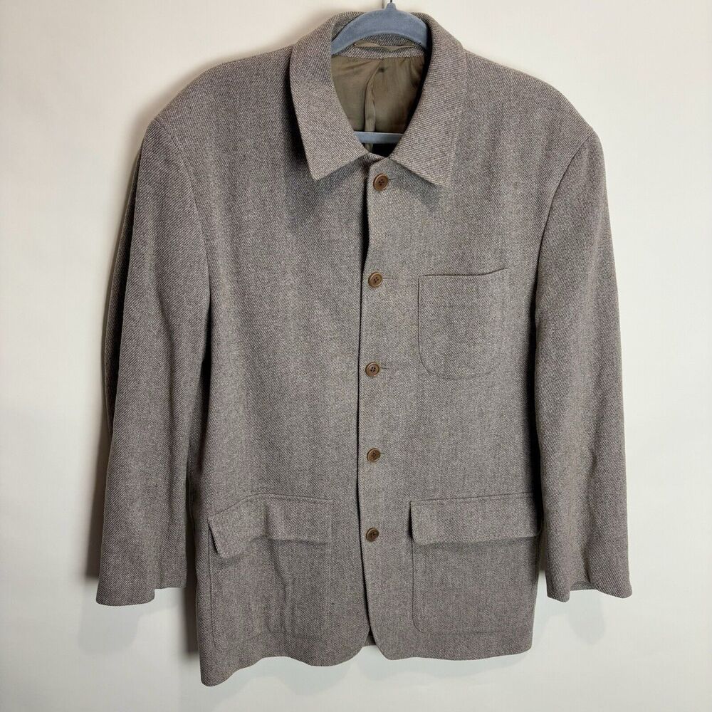 Daniel Hechter Men's Tan Brown Wool Button Down Sport Jacket Size 41 Old Money